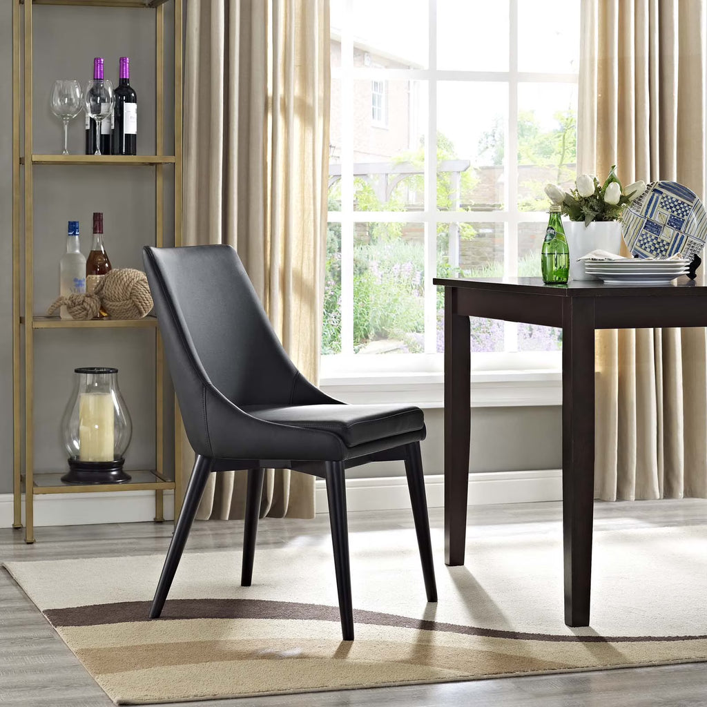 Vegan Leather Dining Chair in Black V8777