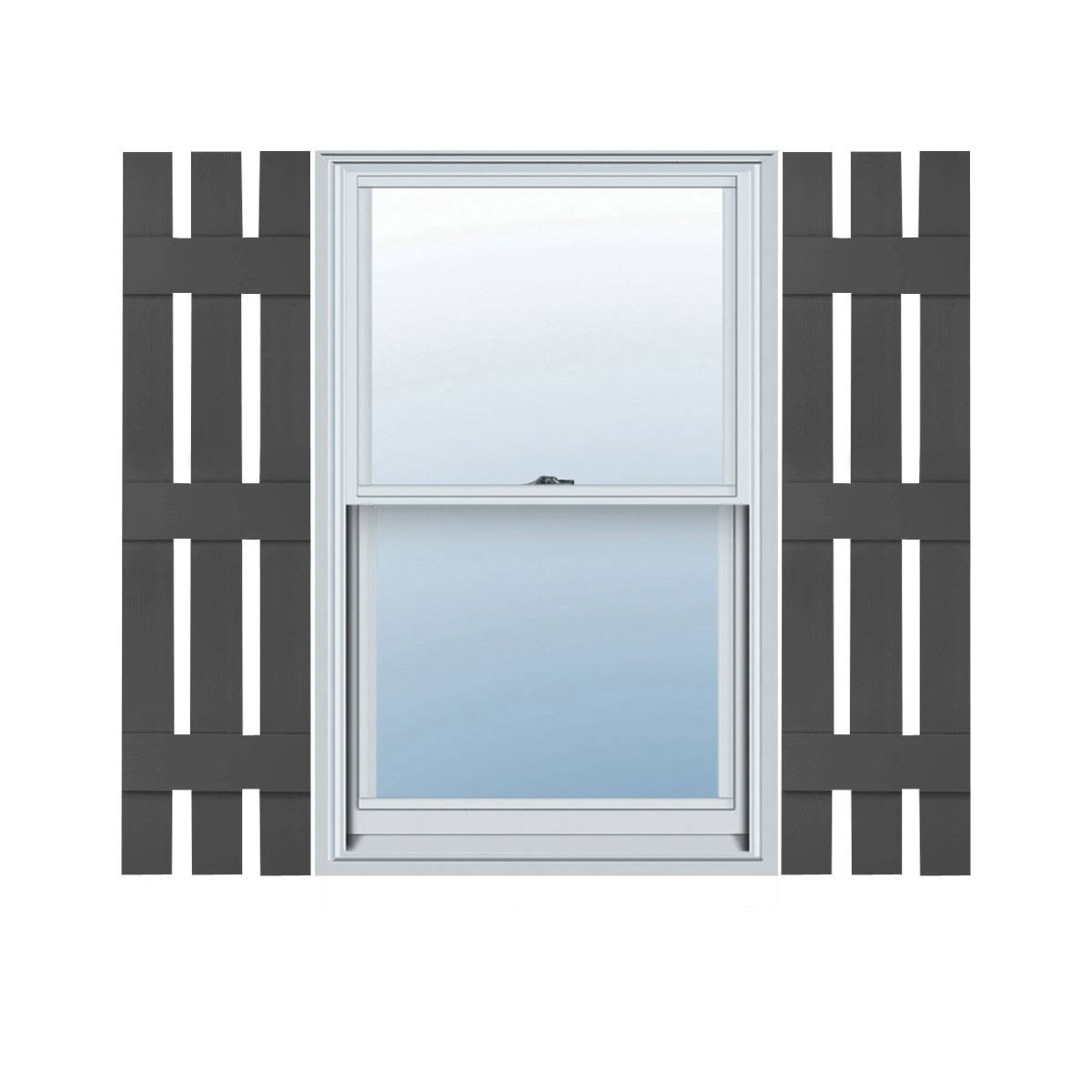 Tuxedo Grey Vinyl Board-n-Batten Shutters I1773