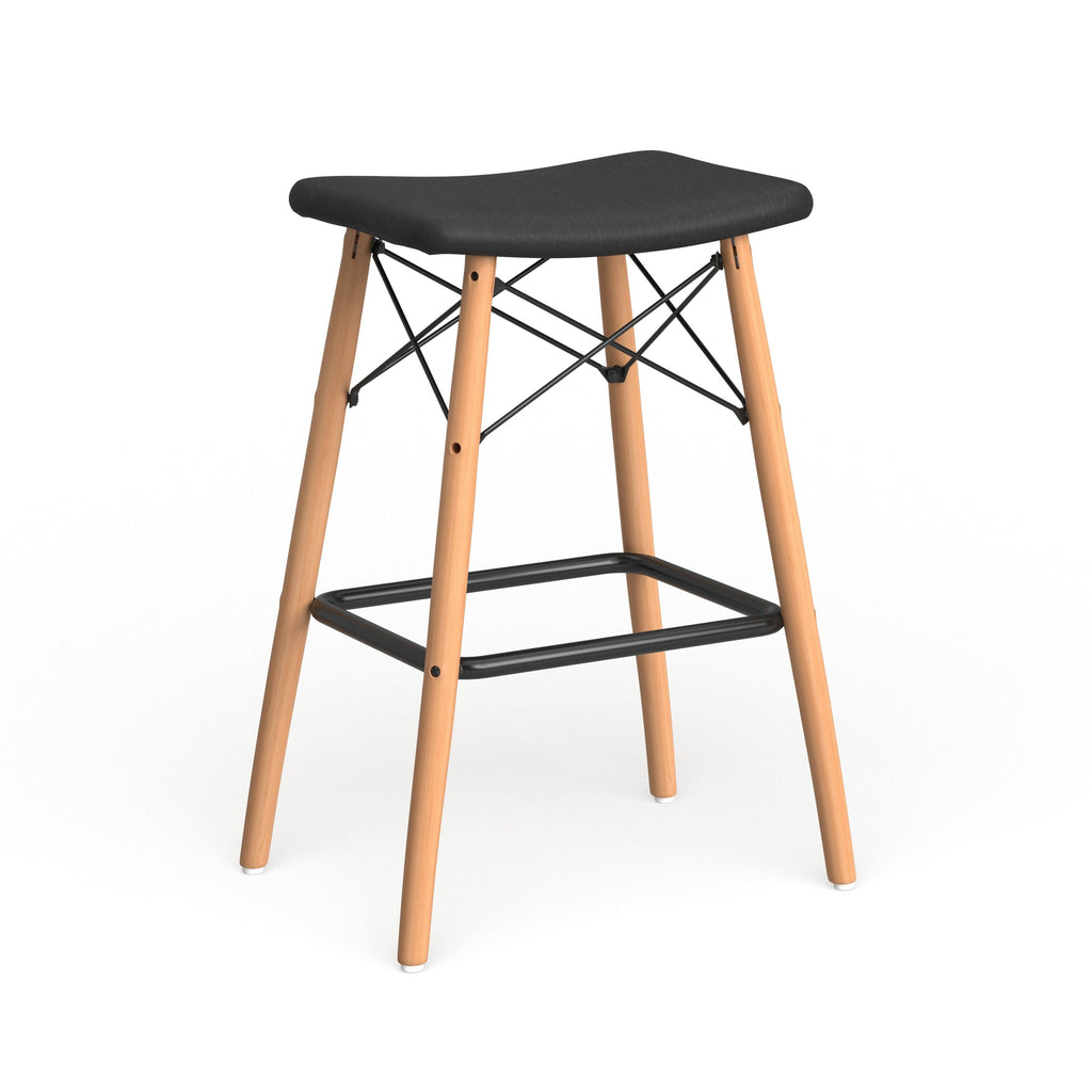 Black Faux Leather Seat Counter Stool H395