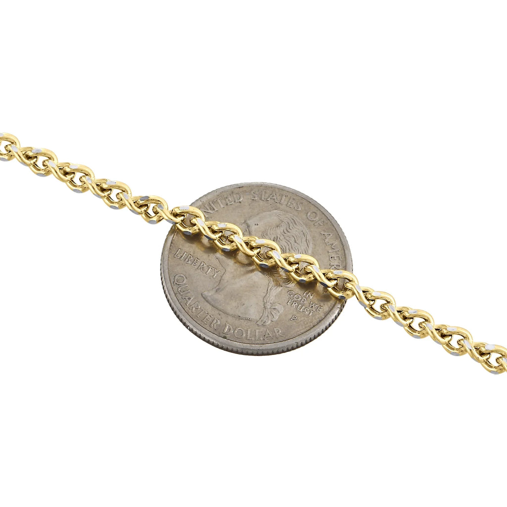 18 Inch Yellow Gold Twisted Curb Chain Necklace Z737750