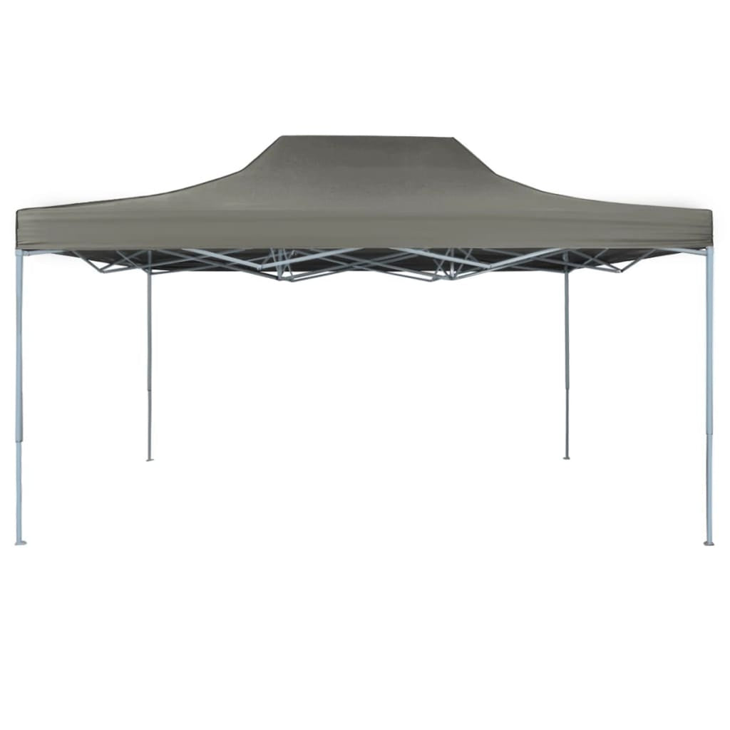 Folding Party Tent Outdoor Gazebo Canopy Steel Frame Sunshade Shelter Anthracite 9.8ft x 13.1ft x 10.3ft C31731