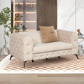 Beige Velvet 2-Seat Loveseat with Wood Frame L291