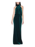 Velvet Mock Neck Evening Dress I731255