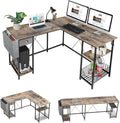 L-Shaped Computer Desk with Storage Shelves Drawer J7690