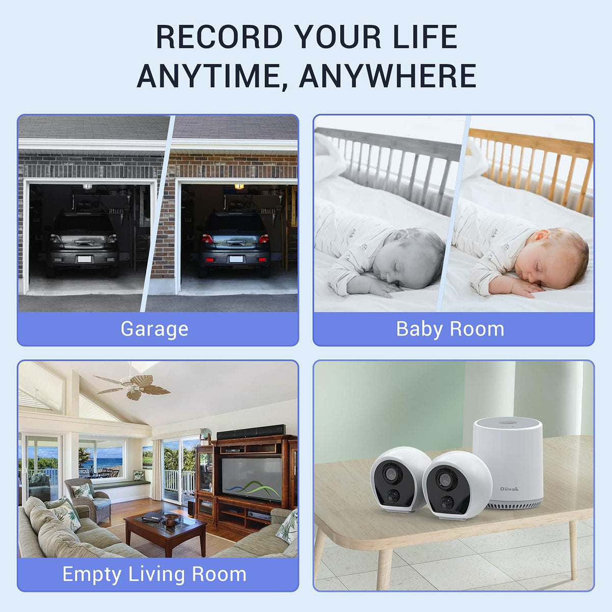 1080P Wireless Security Camera with Night Vision 2 Way Audio (2 Pack) R56471