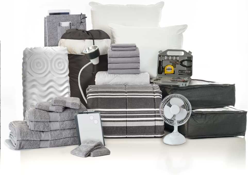 25-Piece Twin XL Washed Microfiber Bedding Bundle with Trunk V635