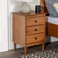 Caramel Wood 3 Drawer Nightstand K9261