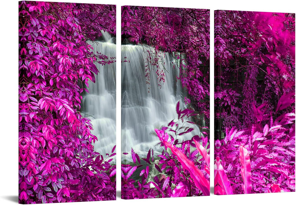 Black White and Purple Canvas Wall Art 16x32inchx3pcs C29952