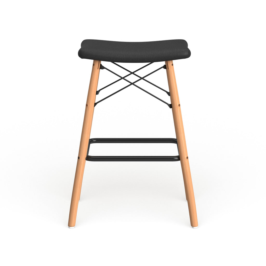 Black Faux Leather Seat Counter Stool H395