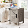 Farmhouse Square End Side Table with Charging Station S7676