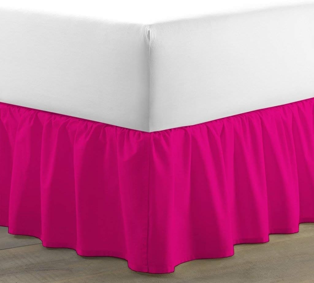 100% Cotton 800 Thread Count Ruffled Bed Skirt (Cal King, Royal Blue) 12 Inch Drop K5180