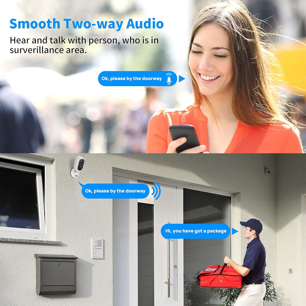 2K Wireless Rechargeable Battery Powered Camera with PIR Motion Detection Q46529