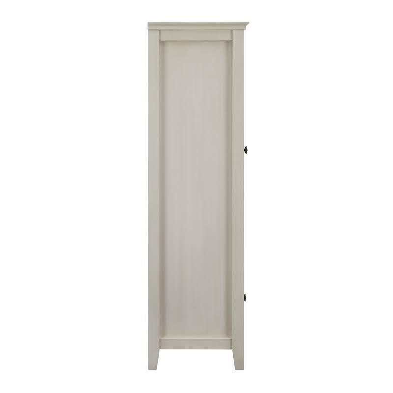 Antique White 3-Shelf Glass Curio Cabinet C1801