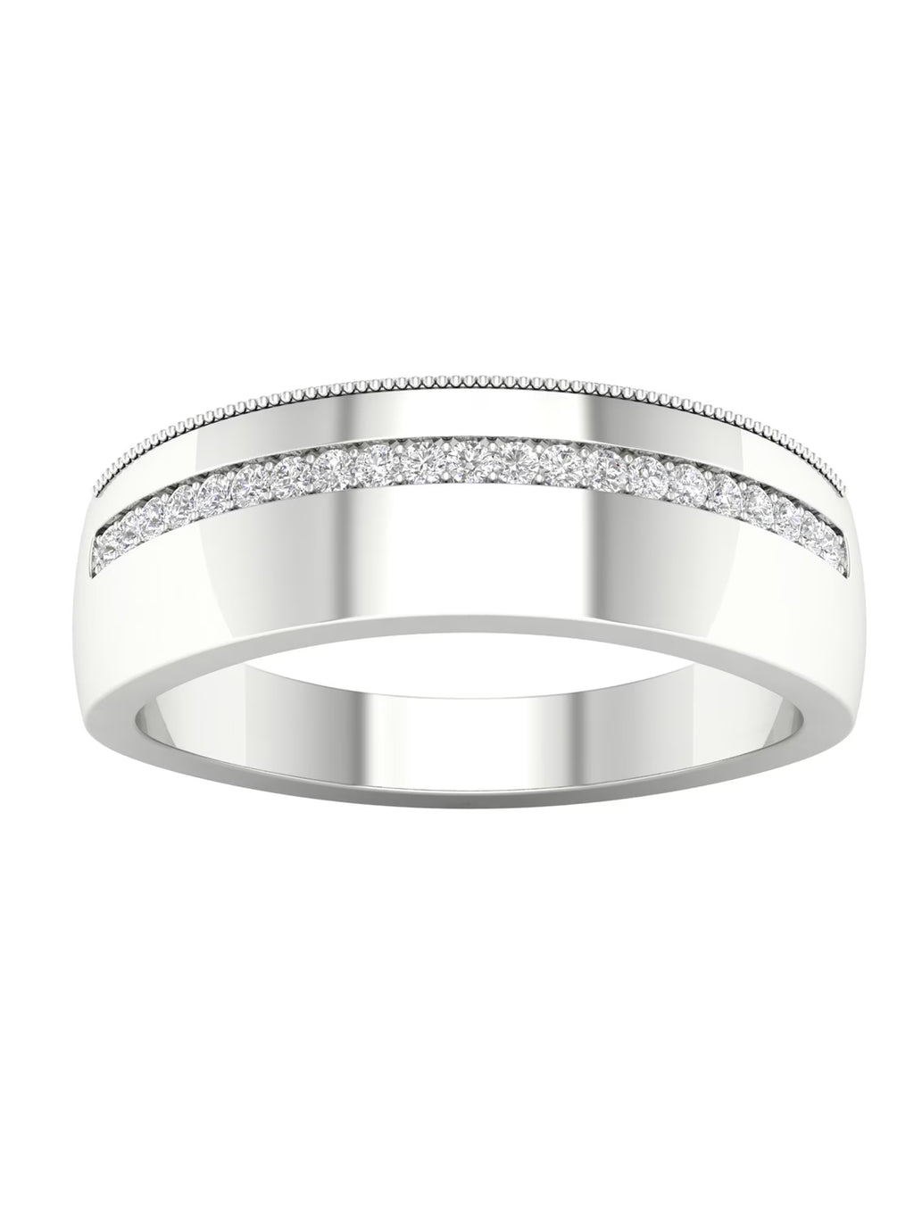 10k White Gold Diamond Mens Band G788