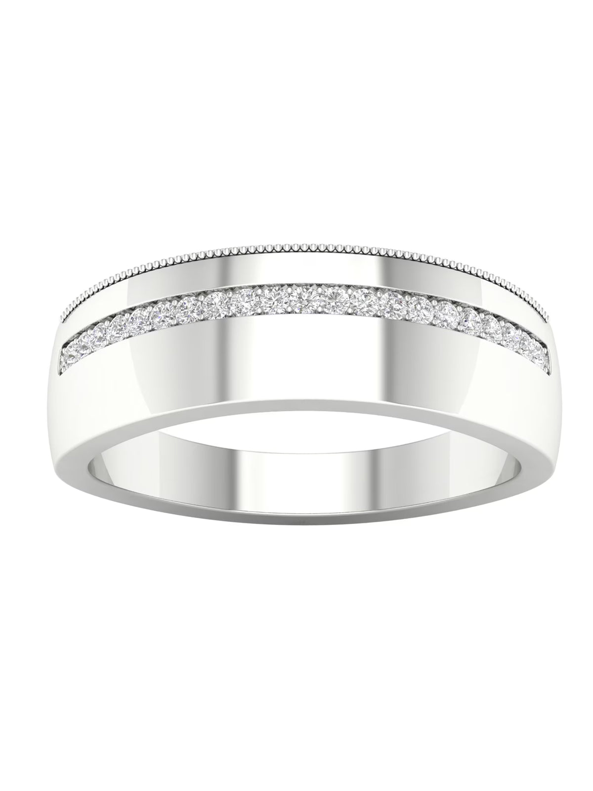 10k White Gold Diamond Mens Band G788