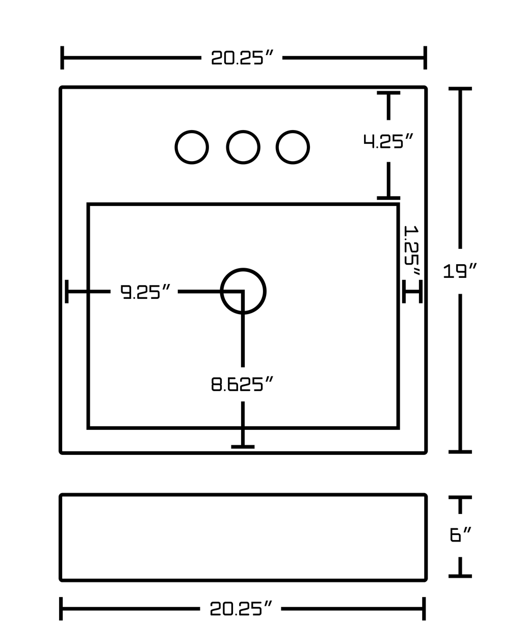 Semi-Recessed White Vessel H781267