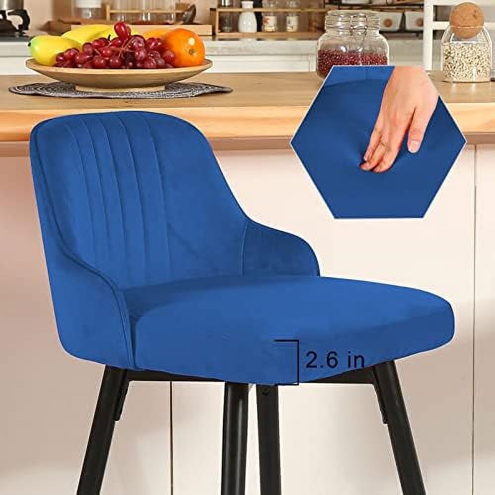 Gray Velvet Swivel Counter Height Stools with Back K63921