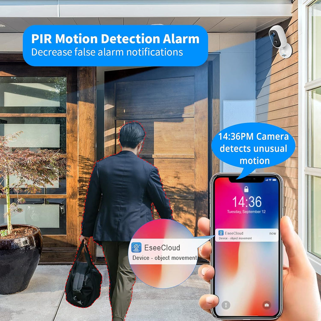 2K Wireless Rechargeable Battery Powered Camera with PIR Motion Detection Q46529