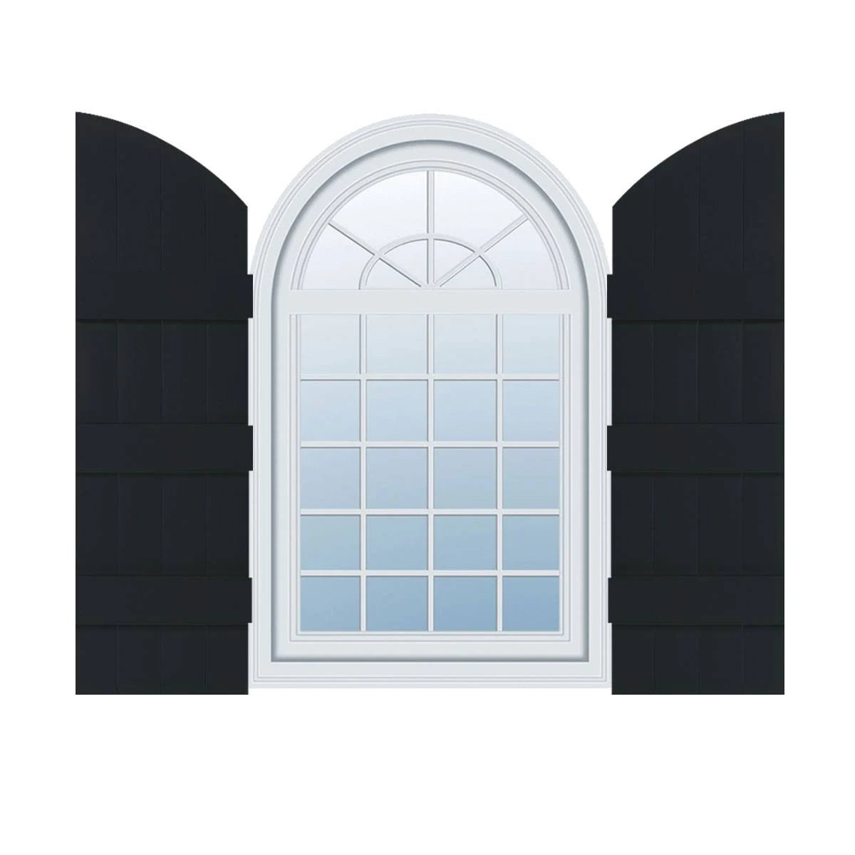 Black Vinyl Board and Batten Shutters Pair H575