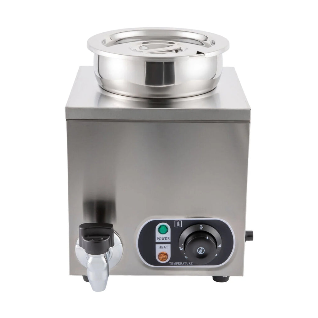 Commercial Soup Warmer Electric Food Warmer, Stainless Steel Countertop Soup Pot with Tap L1461