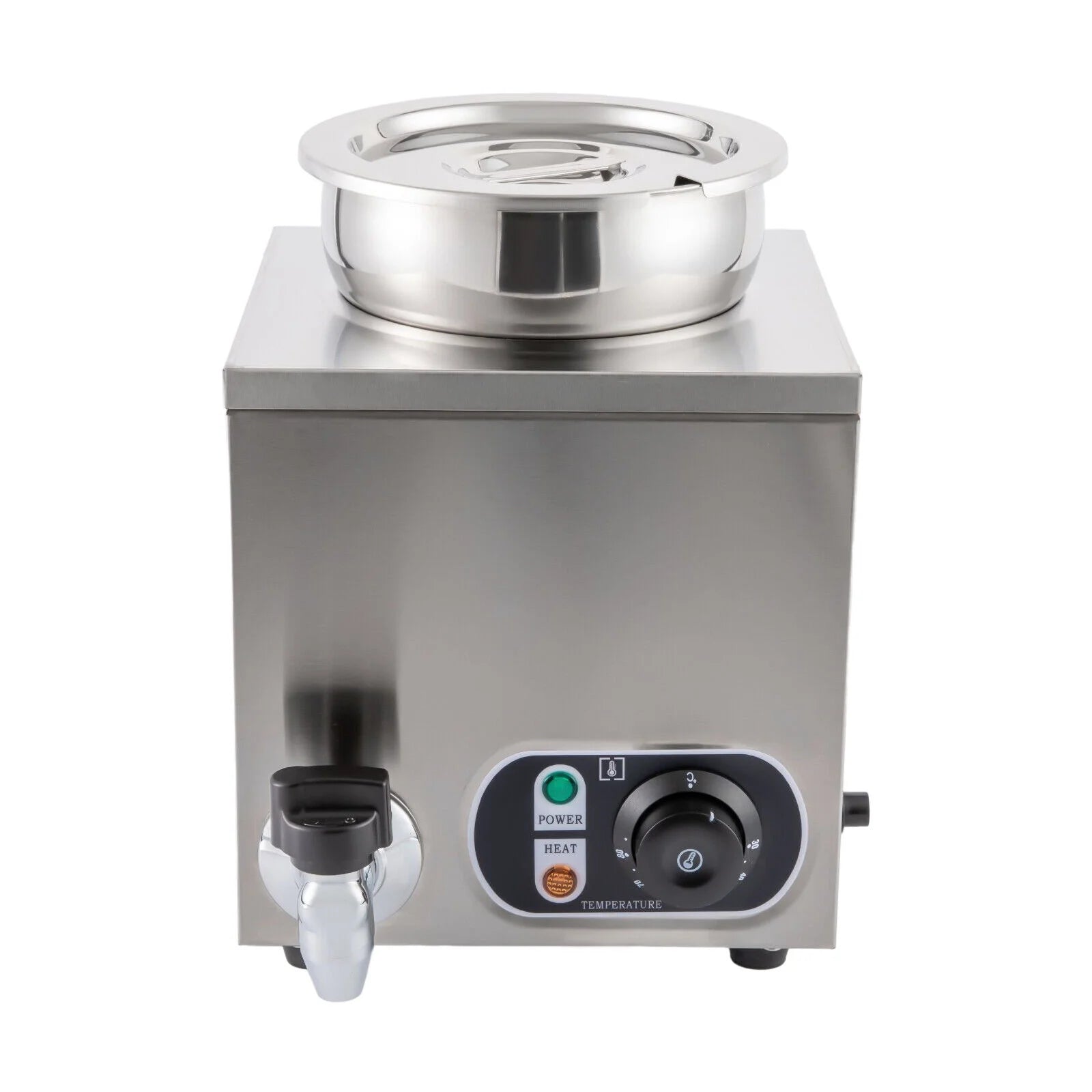 Commercial Soup Warmer Electric Food Warmer, Stainless Steel Countertop Soup Pot with Tap L1461