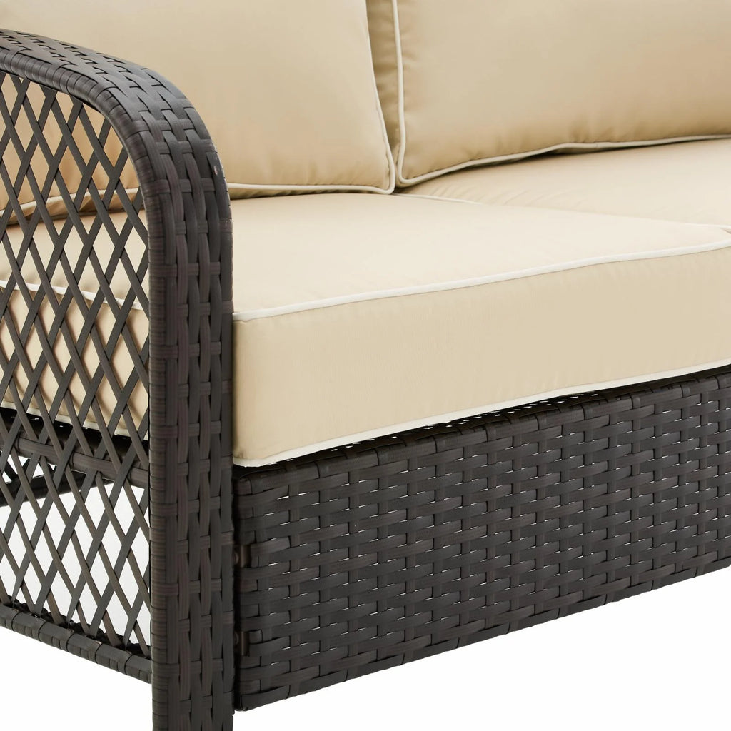 4 Piece Wicker Patio Sofa Set in Brown and Sand K887700
