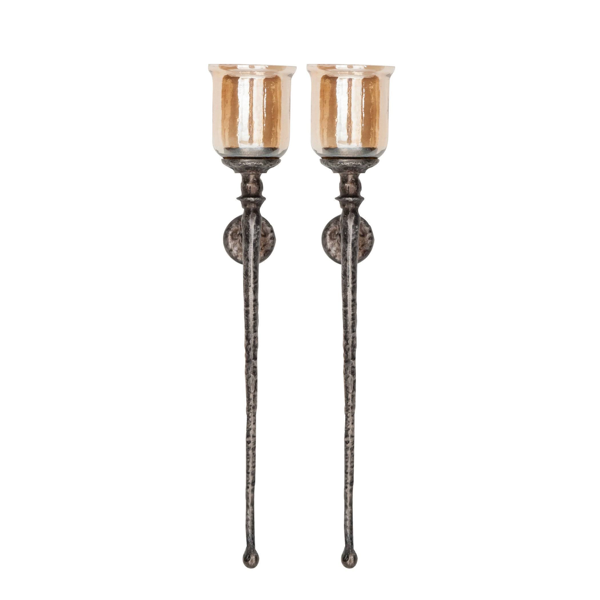 Brown Aluminum Candle Holder Y5703