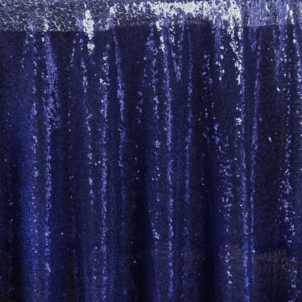 120 inch Sequin Round Tablecloth, Blue T7633