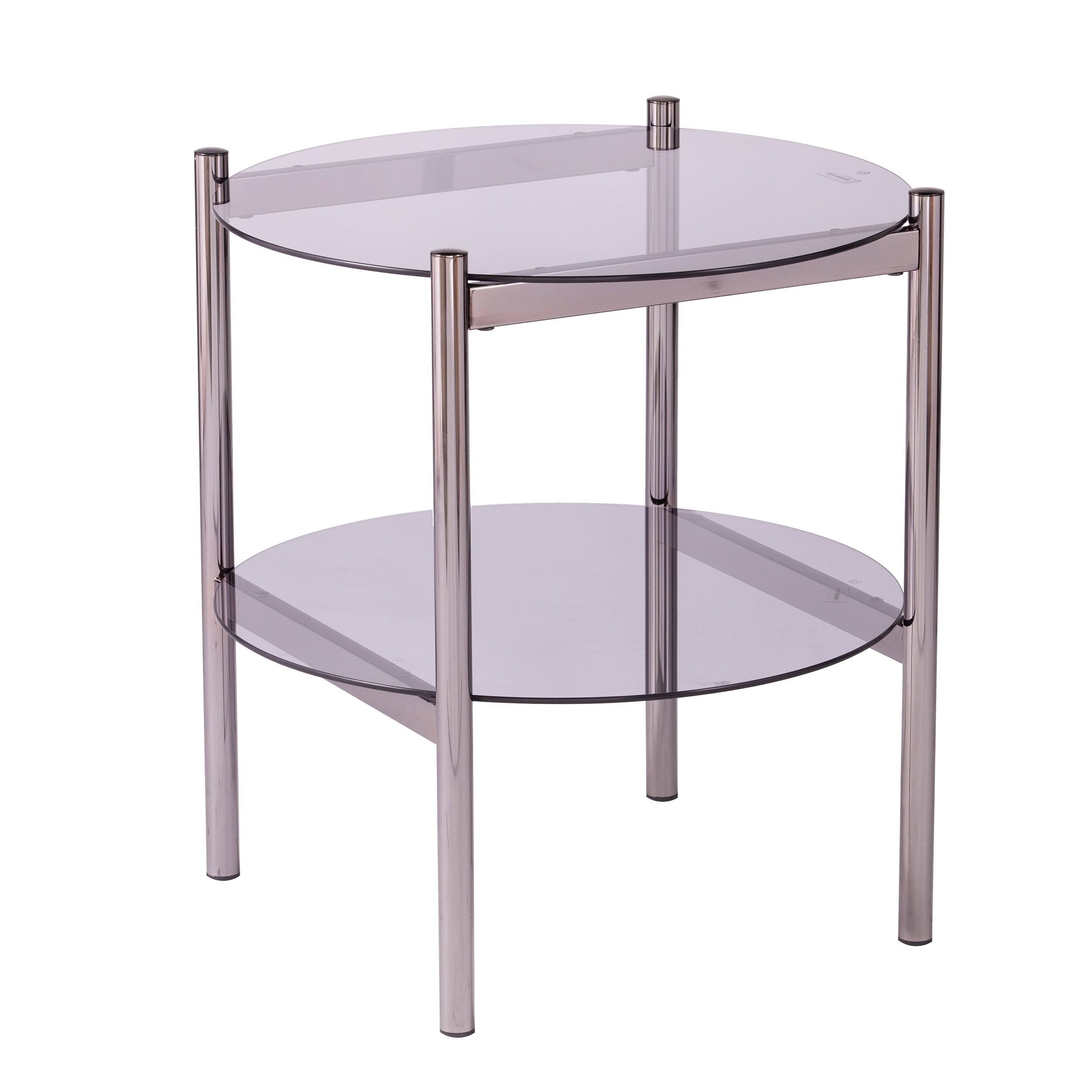 Round End Table with Glass Top I669