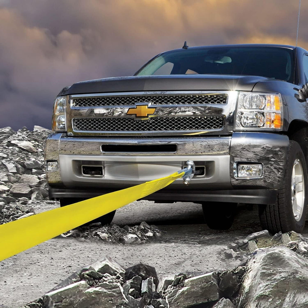 Tow Strap with Reinforced Eyes, 3 Inch x 20 Foot, 7,500 Pound Towing Capacity, Pack of 2 O8498