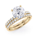 2 1/2 Carat Diamond and Moissanite Engagement Ring in 14k Yellow Gold I8563