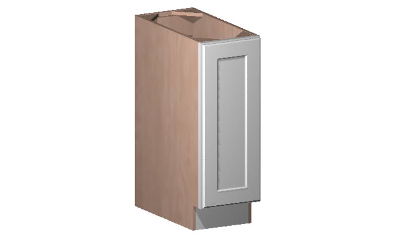 White 12x22 x 34.5x22 x 24x22 Base Cabinet with 1 Door and 1 Shelf U5000