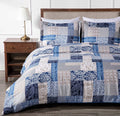 Navy Blue 3-Piece Printed Comforter Set Z9435