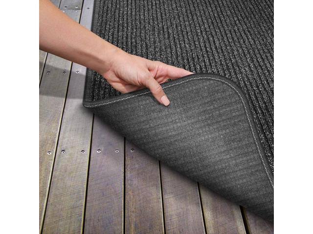 Charcoal Black Skid-Resistant Carpet Runner Y406