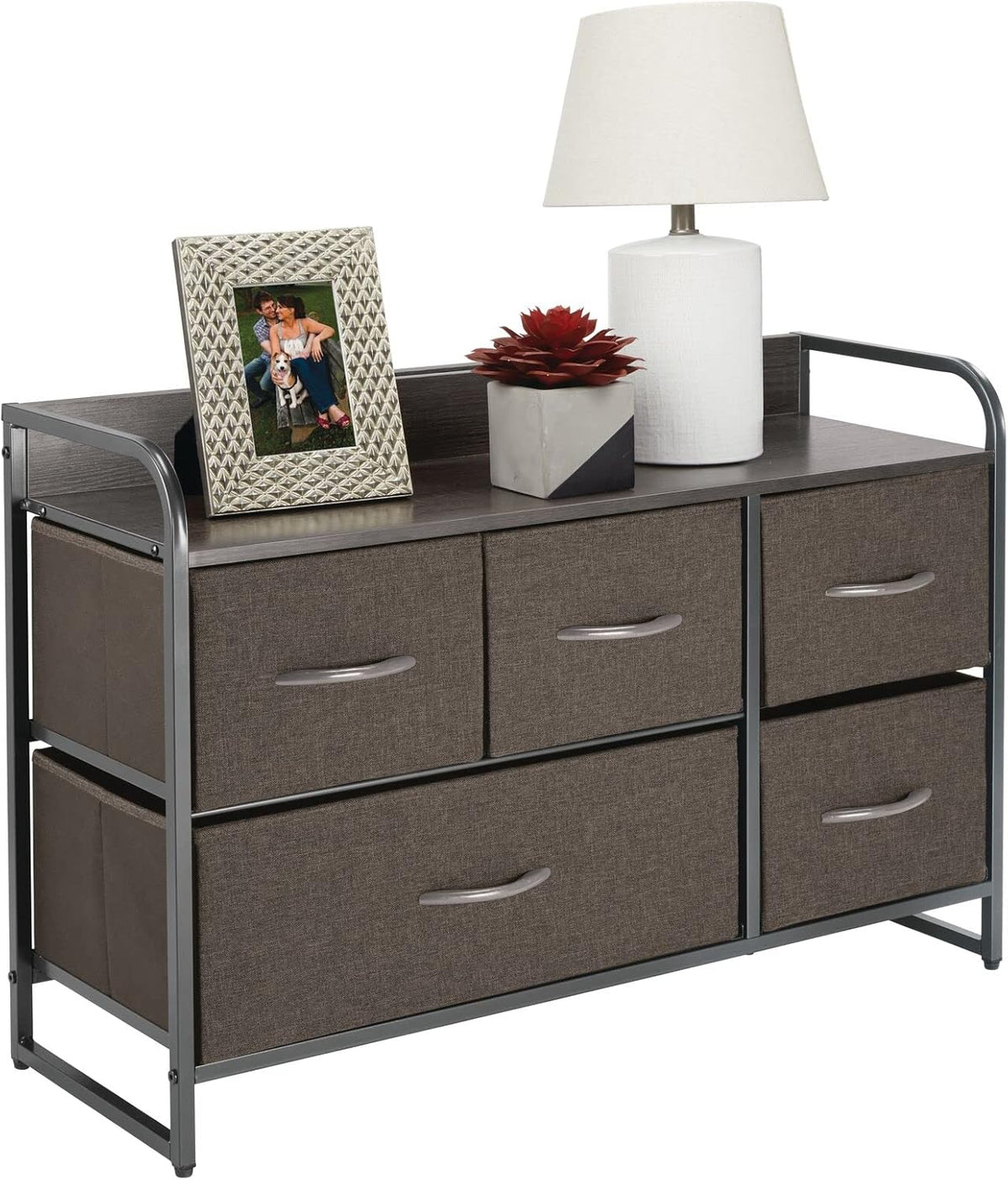 Bronze 5 Drawer Fabric Storage Dresser H637