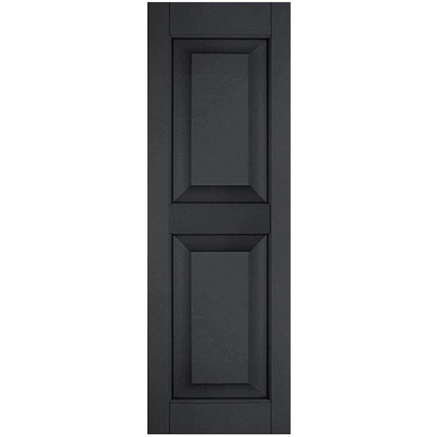 2-Pack 12-in W x 72-in H Black Raised Panel Wood Western Red Cedar Exterior Shutters M493536