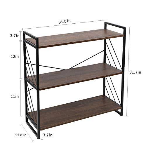 3 Tier Industrial Bookshelf, Walnut L691436
