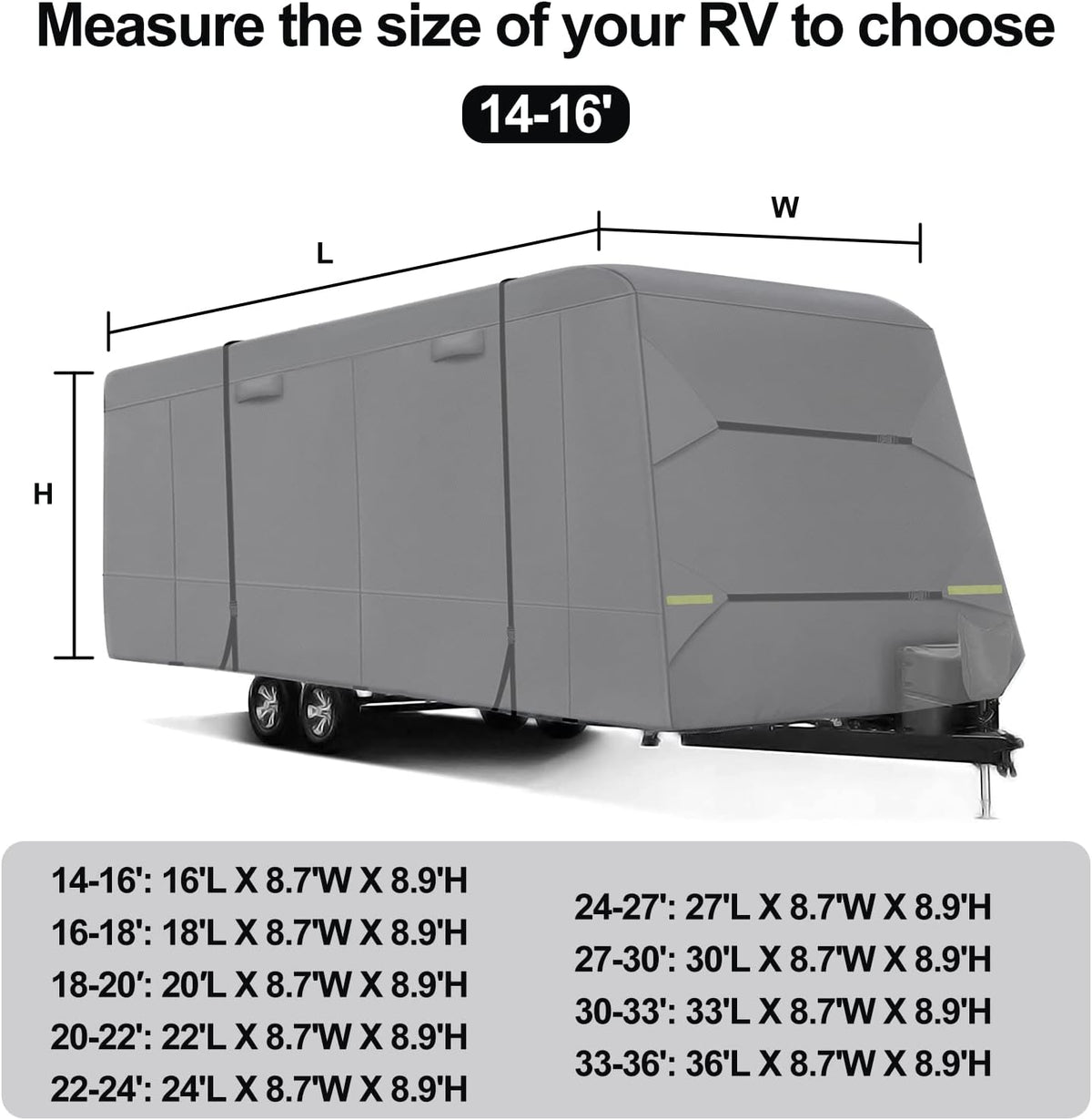 6 Layers RV Cover with Tie Cover & Gutter Cover & Tongue Jack Cover O44125
