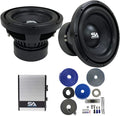 12 Inch 2200 Watt Dual 4 Ohm Car Audio Subwoofer Package with Amplifier & Cables G2019