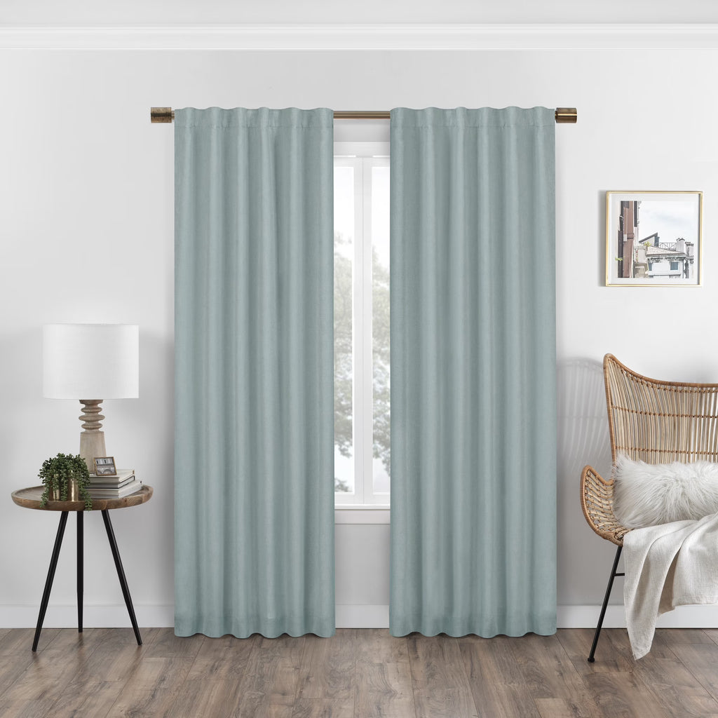 Spa Blue 100% Blackout Rod Pocket Curtain Panel X9426