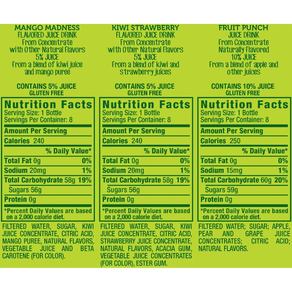 All Natural Juice Drink Variety Pack, 20 Fl Oz Bottles (24 Pack) B50986