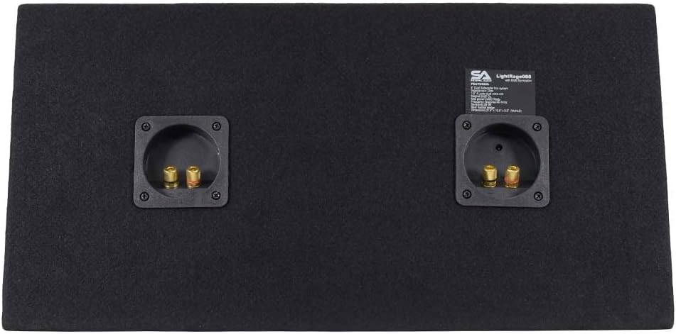 Dual 8 Inch 800 Watt Car Audio Subwoofer Enclosure with RGB Illumination H67813