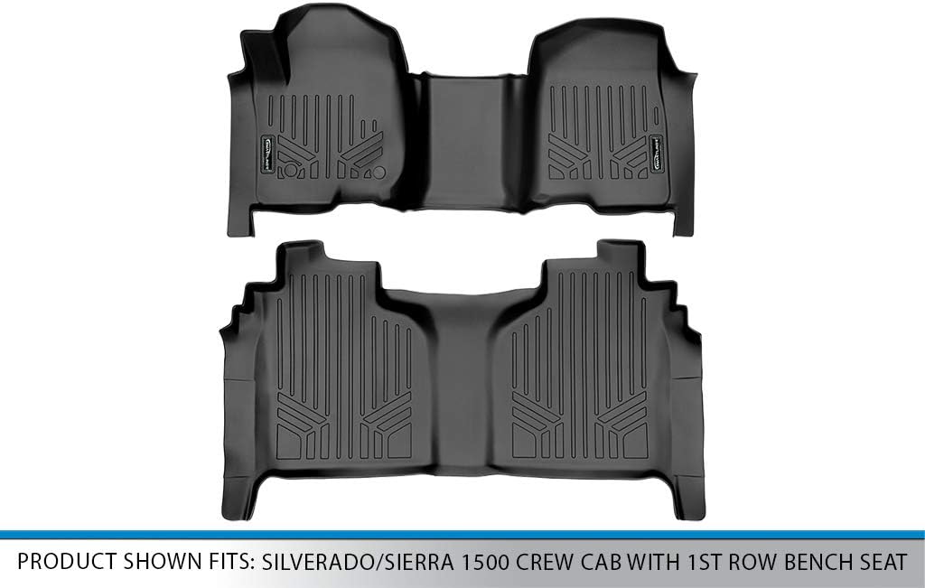 2 Row Black Floor Mats Set W1249
