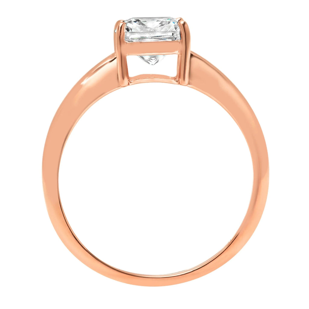 Cushion Cut Simulated Alexandrite 18k Rose Gold Ring Size 3.75 U32374