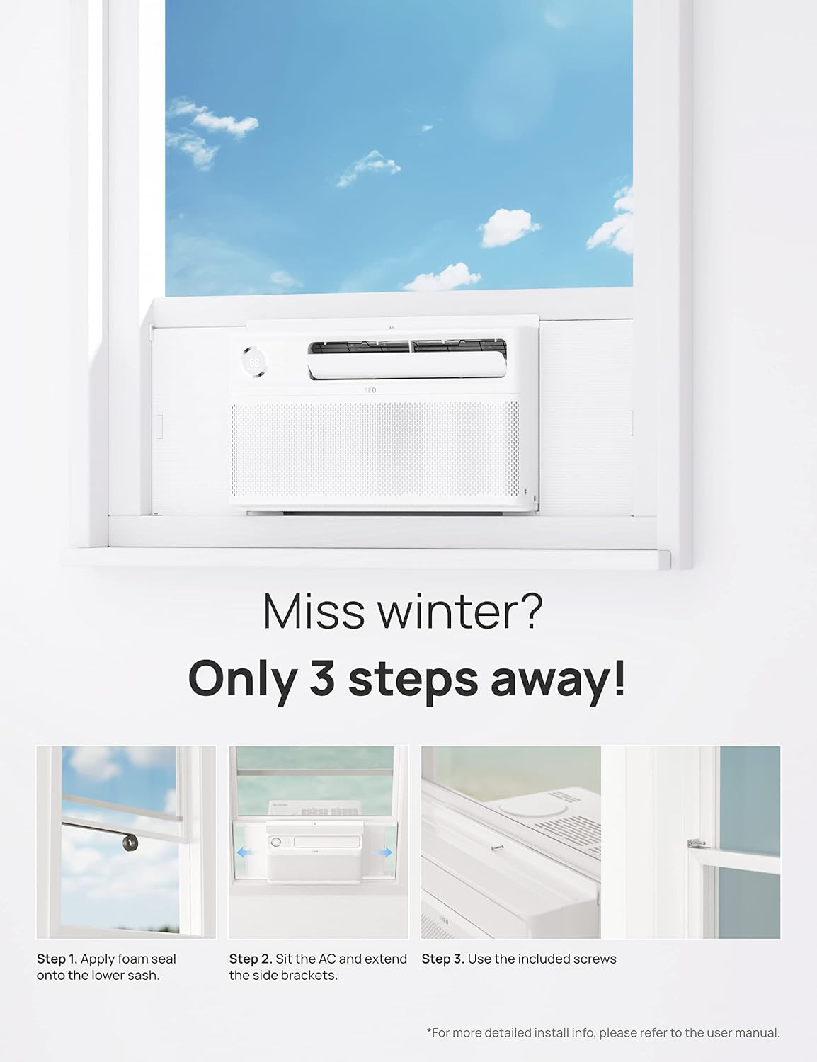 7500 BTU Inverter Window Air Conditioner, White V3552