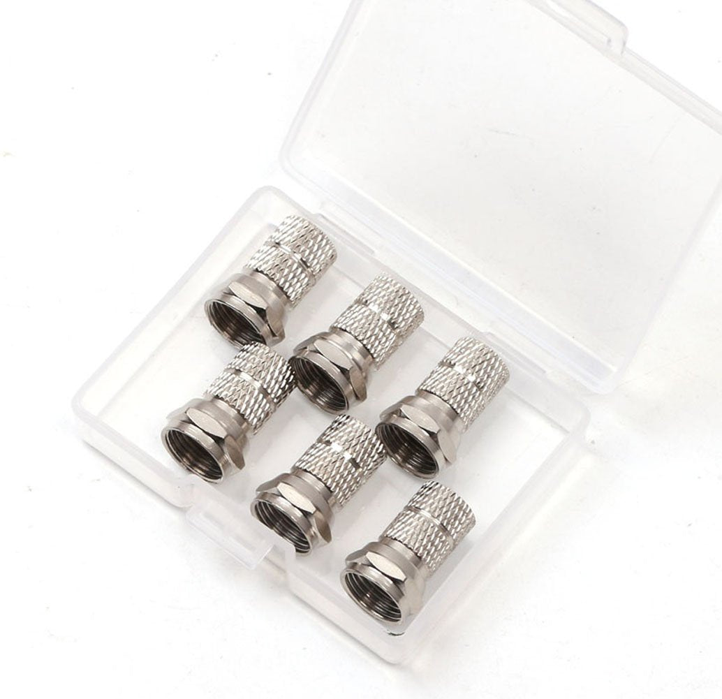 6PCS Twist-On Coaxial Cable Connector Adapter Plug X74351