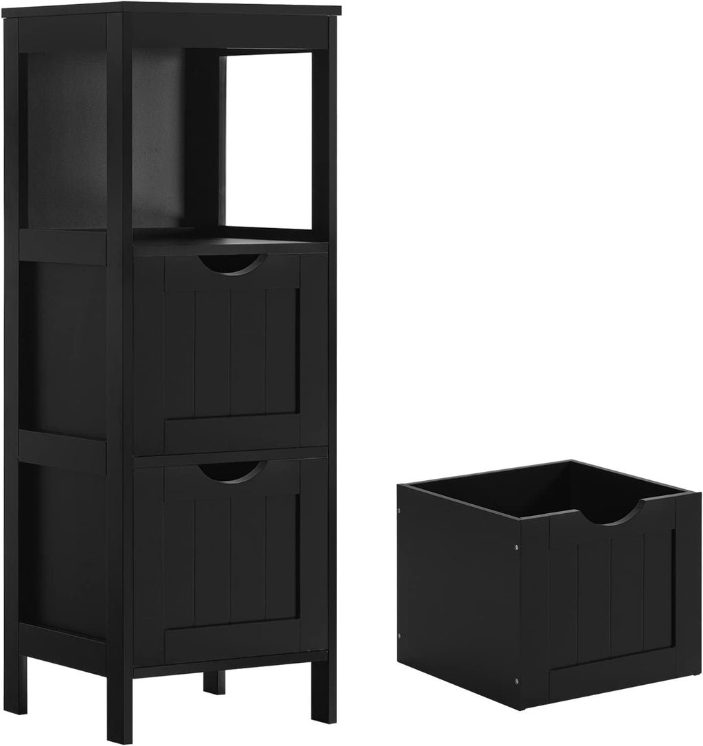 White 3 Removable Drawers Bathroom Floor Cabinet I786878