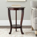 Solid Wood 3 Legs End Table with Storage Dark Cherry H369