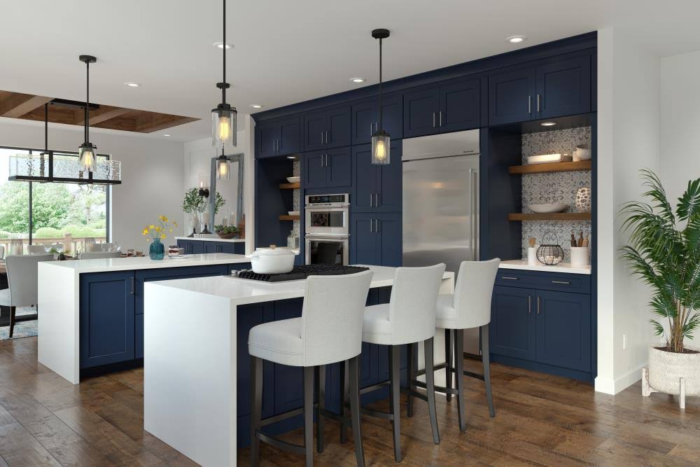 Navy Square Door Wall Cabinet P93749
