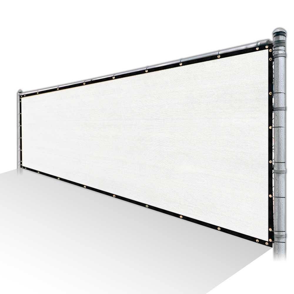 White Privacy Fence Screen Mesh with Reinforced Grommets L23743